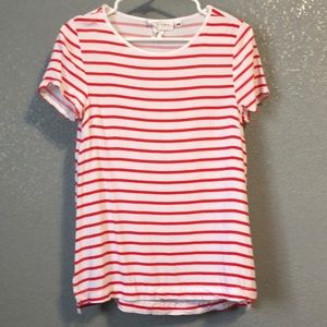 Red and White Striped Dressy Shirt